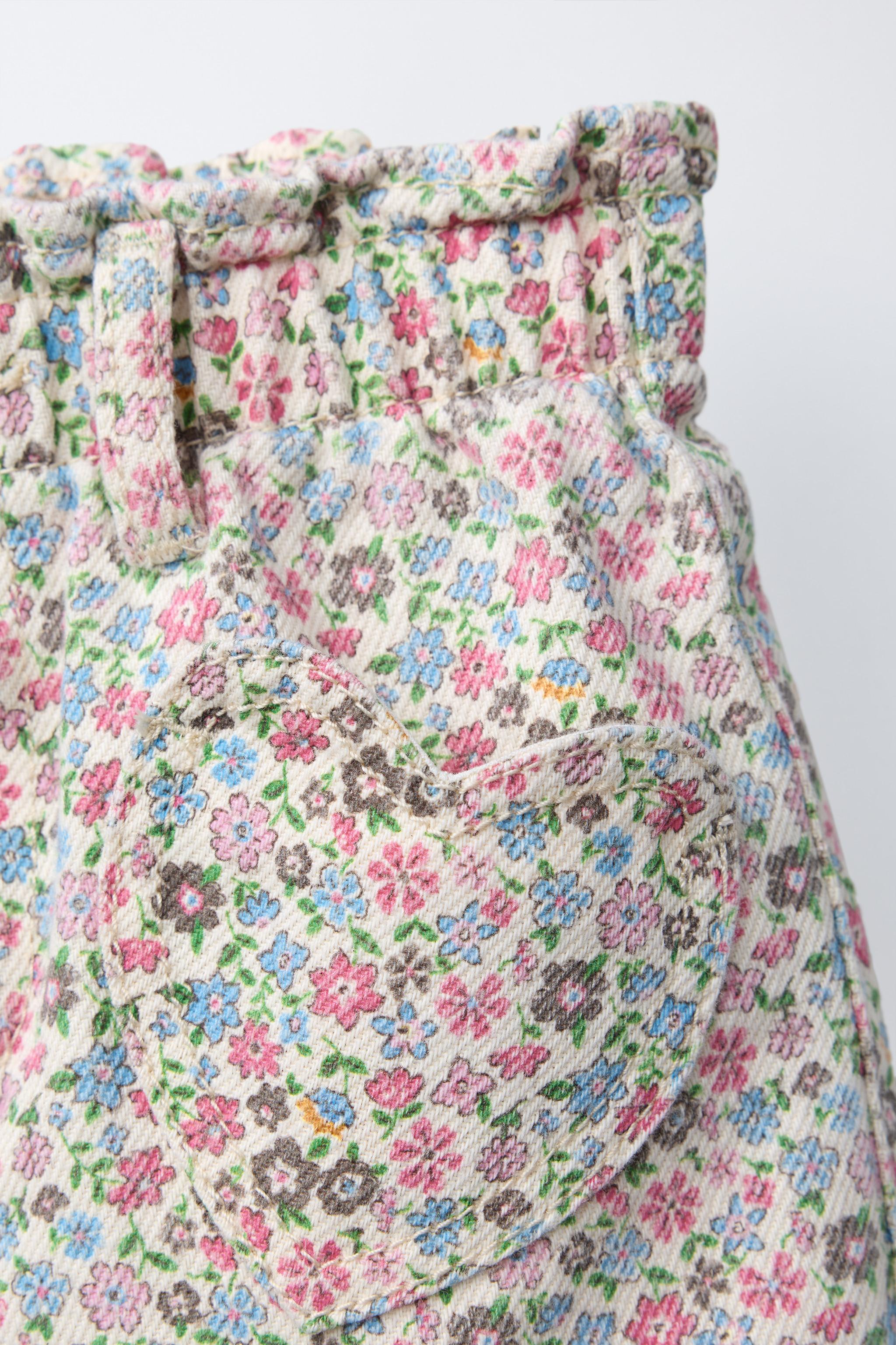 FLORAL BAGGY TWILL PANTS